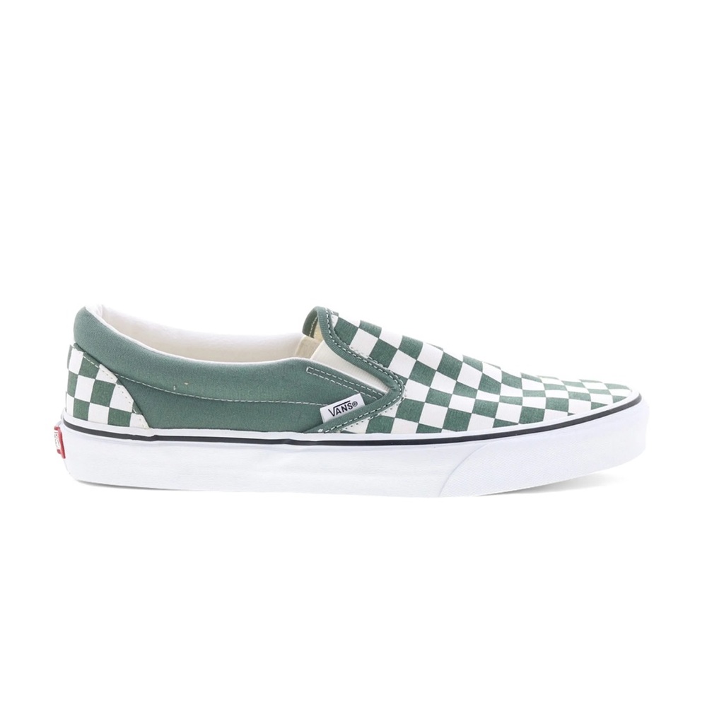 Vans Classic Slip-On Color Theory Checkerboard in Green/White Mens 9 Womens 10.5